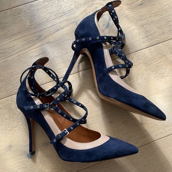 Valentino | Suede Love Latch Grommet Heel - Picture 8 of 9